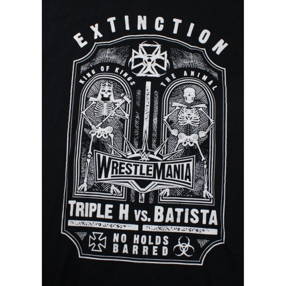 WWE Authentic WrestleMania Triple H Vs Batista 2019 Extinction T-Shirt 3X Cotton - Picture 2 of 6